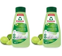 Frosch - Gel lave-vaisselle en machine, tout en 1 avec citron vert, nettoyage et brillance, sans microplastiques ni composant animal, 40 doses - 650 ml (Lot de 2)