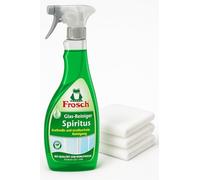 Frosch Nettoyant pour vitres Spiritus (500 ml) + 3 chiffons en microfibre + autocollant PurLife