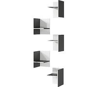 Froschkönig24 Germania 4285-569 Lot de 5 Inserts de Rangement en Graphite/Blanc pour compléter l'étagère 4261, 27 x 37 x 35 cm (l x h x p)