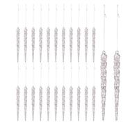 Frosted Light Drops - Holiday Pendant Set | Clear Acrylic Finish with Crystal Icicle Shape & Elegant Hanging Design for Winter Decor, Christmas, New Year, Wedding and Holiday