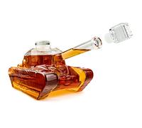 Froster Tank Decanter, Carafe à whisky en forme de char, 1000 ml carafe à rhum, Cadeau homme original, pour un amateur de whisky et d'histoire militaire, Carafe en verre