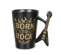 Froster Tasse Guitare Electrique, Cadeau Guitariste, pour Musicien, Tasse 3D, Mug Musique Born to Rock, avec Anse en Forme de Guitare de Style V, 300 ml