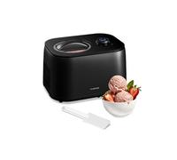 Klarstein FrostFusion Machine à Glace - Sorbetière 3-en-1, Yaourt & Granité, 1L Inox, Compresseur 100W, Écran LED, Minuterie, Facile à Utiliser, Protection Surchauffe