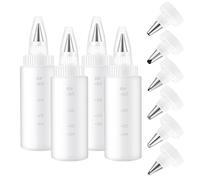 Frosting Squeeze Bottle Set - 6.6 Inch Cake Decorating Kit | PP Baking Icing Bottles with Tips - Anti Slip Cookie and Candy Decoration Tools for Precise Home Baking and Dessert Design
