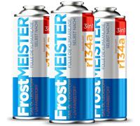 FrostMEISTER 3-en-1 - Kit de recharge climatisation auto, 3 × 400 ml | Recharge rapide et facile | Système combiné fluide de substitution/huile/additif d’étanchéité | R134a (1995-2016)