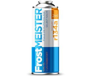 FrostMEISTER Kit 2-en-1 pour système de climatisation Automobile 400 ML - Solution Technique à Base d’hydrocarbures avec Flexible de Connexion