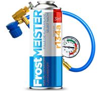 FrostMEISTER Kit de recharge complet 3 en 1 pour climatisation de voiture (400 ml + tuyau manomètre) - Comprend un remplacement de gaz, de l'huile du compresseur et du mastic pour une mise à niveau