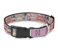Frosty the Snowman Collier pour chien en plastique | Frosty the Snowman Pose and Logo Karen et Hocus Pocus Bague d'identification réglable Rose