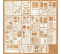 FrostyFlair Bullet Schablonen Set, Pochoirs Bullet Journal & Accessoires de Journal, Stencils 10.2 x 17.8 cm pour Scrapbook, Cahier, Dessins DIY & Cartes de Vœux