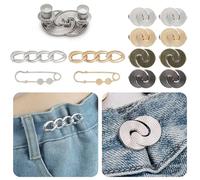 FrostyFlair Clip de Réduction de Taille, 14 Pièces Aucun Couture Nécessaire Bouton en Métal Réduction de Taille, Waist Knots, Reducteur pour Pantalons Jeans Femmes Jupe