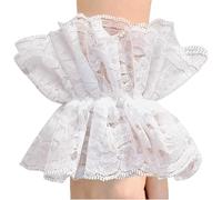 FrostyFlair Gants en dentelle, Gants de clown & Gant de clown blanc, Gants sans doigts en dentelle pour costume d'Halloween et fête pour femmes