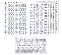 FrostyFlair Strass pailletés pour visage, strass autocollants & perles, 6 styles de bijoux de visage, strass pour les yeux, bijoux pour cheveux & corps pour maquillage, nail art, loisirs créatifs DIY