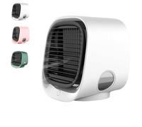 Frostyfuse Climatiseur, Aira Breeze Air Cooler, Frostyfuse Mini Ventilateur De Climatisation USB, Frosty Fuse Air Conditioner, 3 Vitesses Veilleuse ColoréE, Instant Cooling in 90 Seconds (Blanc)