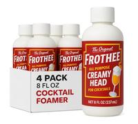 FROTHEE Lot de 4 mousseurs à cocktail tout usage 236,8 g - Substitut d'œuf, mousse végétalienne, sans gluten et sans alcool - Pour cocktails, cocktails et boissons secouées