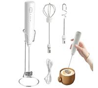 Frother De Lait - Frother Pour Café | Agitateur Électrique Portable Pour Latte | 3 Adjudable Speed Coffee Foam Maker Cuisine Home Baristas Office Break Room Appartement Dîner De Voyage Picine Campin