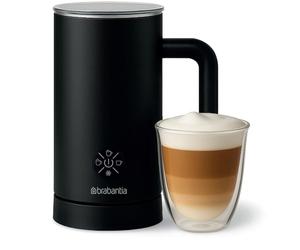 Frother Électrique Brabantia, 4-en-1, 300 ml, Moussage Chaud et Froid, Sans BPA ni PFAS, Cappuccino, Latte, Café Glacé, Chocolat Chaud, Noir, BBEK1048