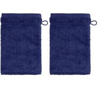 frottana MÖVE for Pearl Gant de Toilette 100% Coton Bleu Marine 15 x 20 cm (Lot de 2)