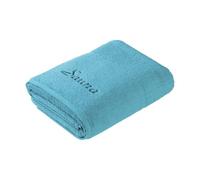 Frottana Pearl 061578958460_80200 Serviette de Bain Bleu océan/Inscription Sauna