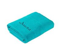 Frottana Pearl 061578958460_80200 Serviette de Bain Bleu océan/Inscription Sauna