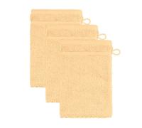 Frottana Pearl Lot de 3 Gants de Toilette 100% Coton, Jaune maïs, 15 x 20 cm