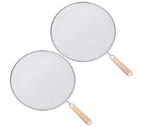 Froty Pan Splatter Guard 2pcs 13 pouces écran d'éclaboussures de graisse en acier inoxydable avec poignée, Mesh Splash Guards Blocks Huile Huile maintient les poêles propres et empêche Burns Guard