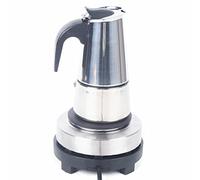 Froulaland Cafetière Italienne Cafetière Espresso En Acier Inoxydable Cafetière Électrique, Avec Cuisinière Électrique, Style Expresso Sûre Finition Argentée 220V