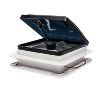 Froulaland Lanterneau Camping Car 28x28cm - Ventilateur de Toit Silencieux 12V LED, Trappe Insonorisée IP68 Caravane, 6 Vitesses 30W Aération Toit Ouvert, Accessoire RV Fenêtre de Toit