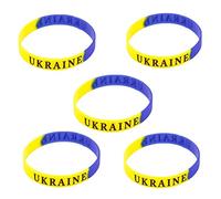 FROVOL Lot de 5 bracelets élastiques en caoutchouc pour sport Motif drapeau de l'Ukraine