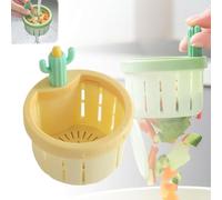 FROVOL Passoire d'évier de cuisine en forme de cactus, panier de vidange automatique multifonction anti-encrassement avec poignée de levage