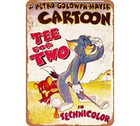 Froy 1945 Tees for Two Tom & Jerry Films Mur Tôle Signe Rétro Fer Affiche Peinture Plaque Tôle Vintage Art Personnalisé Créativité Décoration Artisanat pour Café Bar Garage Maison