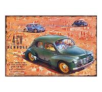 Froy 4Cv Renault Mur Tôle Signe Rétro Fer Affiche Peinture Plaque Tôle Vintage Art Personnalisé Créativité Décoration Artisanat pour Café Bar Garage Maison