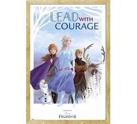 Frozen 2 - Poster - Lead with Courage + cadre amovible, Shinsuke® Maxi MDF hêtre, vitre acrylique
