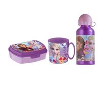 Frozen 2 Set Petit Déjeuner, Boîte À Goûter + Gourde + Tasse, École, Enfants