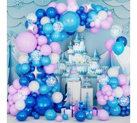 Frozen Ballon Guirlande Arche Kit, 143Pcs Ballon Bleu Violet Reine Des Neiges Anniversaire avec Argenté Foil Ballons pour Princesse Winter Fête Mariage Baby Shower Décoration