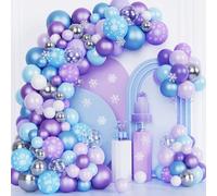 Frozen Ballons Guirlande Arche Kit 156Pièces Frozen Ballons Fille Anniversaire Décoration Violet Bleu Ballon pour Anniversaire Fête Décoration Fournitures Baby Shower