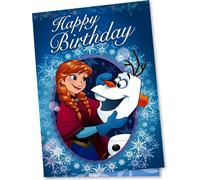 Frozen - Carte de voeux, Happy Birthday Lot de 1 - Carton SG30952 (Taille unique) (Bleu/Blanc)