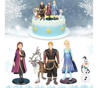 Frozen Figurines, 5 Pièces Froze Décorations de Gâteaux, Décoration de Gâteau La Reine des Neiges, Princesse Cupcake Decoration, Mini Elsa Figurines Topper de Gâteau, pour Décoration Anniversaire (M2)