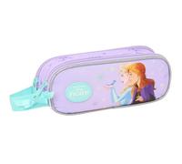 Safta Trousse double enfant Frozen Spirit – 21 x 6 x 8 cm, confortable et résistante, lilas