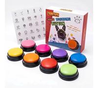FRQNTKPA Bouton d'enregistrement Vocal de 8 Couleurs, Boutons de Chien pour la Communication, l'entraînement des Animaux, l'enregistrement et la Lecture de 30 Secondes, Cadeau Amusant pour Studio