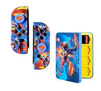 FRTEC - Kit d'accessoires DC sous licence officielle, étui rigide + poignées compatibles avec Nintendo Switch et Switch OLED (SUPERMAN)