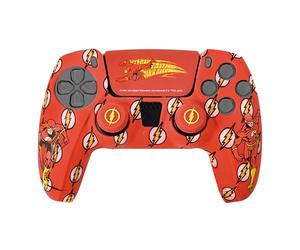 FRTEC - Kit Perso Licence Officielle DC, Silicone + Grips + Sticker Touchpad compatible Playstation 5 (FLASH)