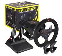 FRTEC - Volant de course avec pédales FR FORCE, retour de force 3,2 Nm, technologie ForceSense, double moteur, volant amovible, engrenages et axe en acier, finition Alcantara