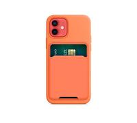 FRTMA Magnetic Card Holder Compatible with iPhone 12/Pro/Max/Mini, Silicone Sleeve Magnetic Wallet Case for MagSafe, (Kumquat)