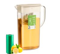 Fruchtfusseer - Carafe à eau de 2 l - Avec infuseur intégré et couvercle - Grande carafe à eau froide pour citron, menthe ou baies - Pour la maison, le bureau, les fêtes et le réfrigérateur