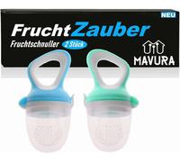 FruchtZauber Set de sucettes pour bébés Sucettes pour fruits, sucettes pour fruits Sucette pour fruits Silicone sans BPA Anneau de dentition