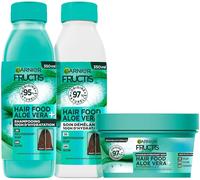 Fructis Hair Food Aleo Vera - Routine 3 Produits - Shampooing, Soin Démêlant & Masque Hydratants - Enrichi En Aloe Vera Et En Vitamines C, E & F - Pour Cheveux Normaux À Secs