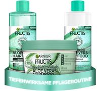 Fructis Hair Food Lot De 3 Flacons De 400 Ml Pour Cheveux Secs Avec Masque 3 En 1, Shampoing Et Après-Shampoing, Soin Anti-Frisottis