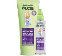 Fructis Méthode Boucles ¿Duo Shampooing Et Spray Hydratant À L'acide Hyaluronique Et Beurre De Karité ¿ Sans Silicone, Sans Sulfate 200ml, 150ml[H85]