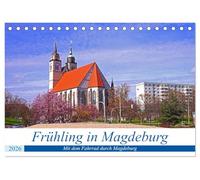 Frühling in Magdeburg (Tischkalender 2026 DIN A5 quer), CALVENDO Monatskalender: Im Frühling mit dem Fahrrad durch Magdeburg