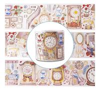 FRUHLING Autocollant vintage PET transparent pour scrapbook calendrier, carnet de notes, journal intime, album photo, décoration à faire soi-même, 2 m de long